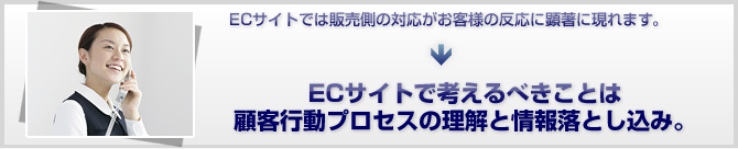 ECサイトでは売ることではなく、購入されるプロセス。 ECサイトでは売ることではなく、購入されるプロセス。